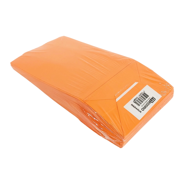 Bolsa Medoro de Papel Sobre 12.5 x 26 cm Naranja Paquete x 25 Art.BFCNAP